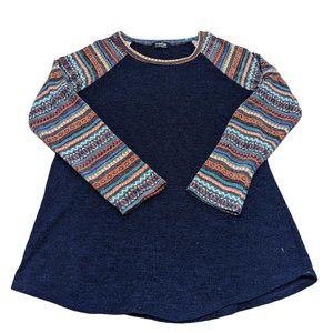 Heirloom Navy Knit Top 3/4 sleeves